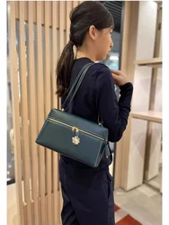 New 2024 Fashion Luxury Brand Cowhide Box Bag Commuting Single Shoulder Diagonal Cross Bag Elegant Temperament Handbag For Women