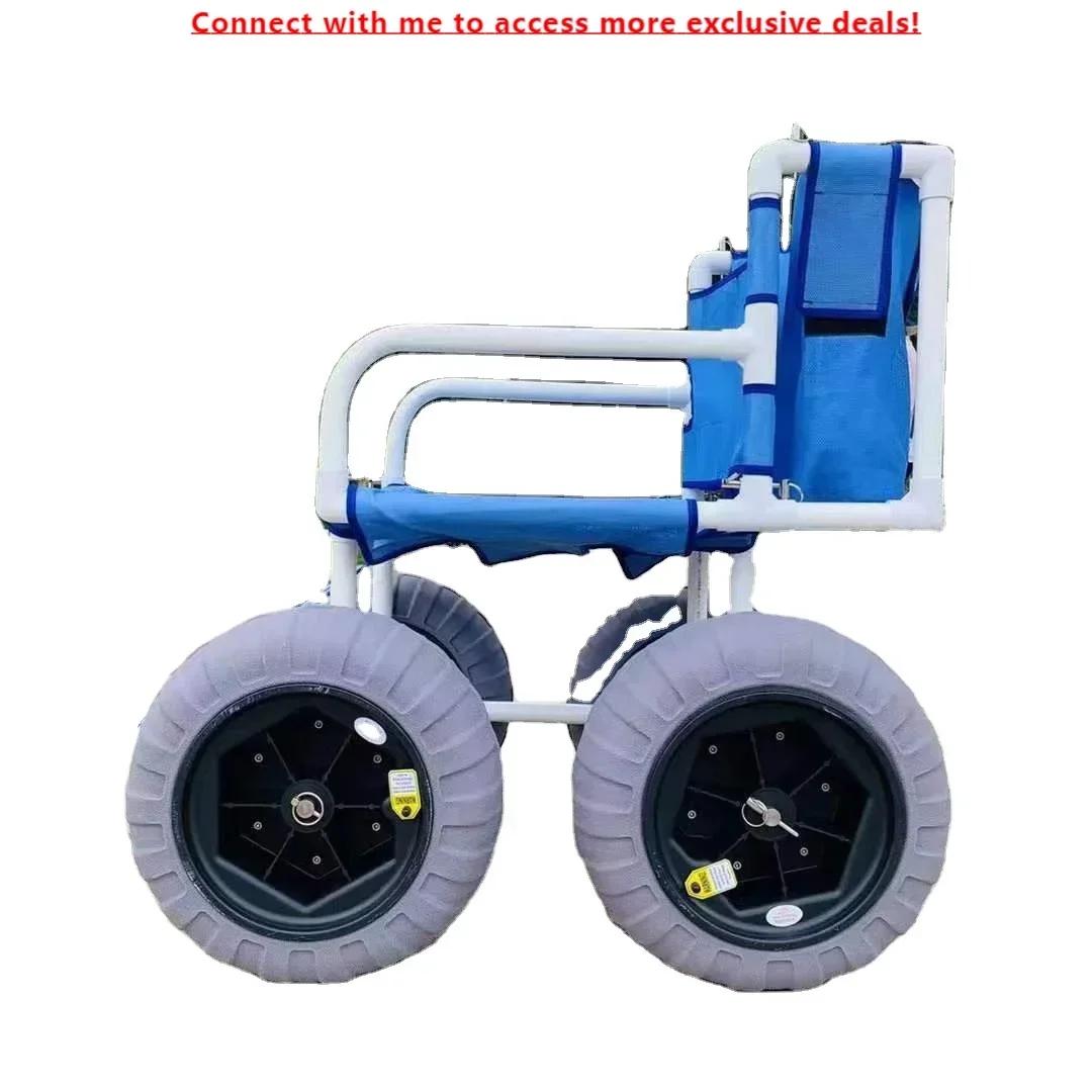 

Beach Wheelchair 16" Balloon Tires For Soft Sand Easily Disassembles Toilet Chair Bathroom Toilet Seat Outdoor- BZ-beach-01