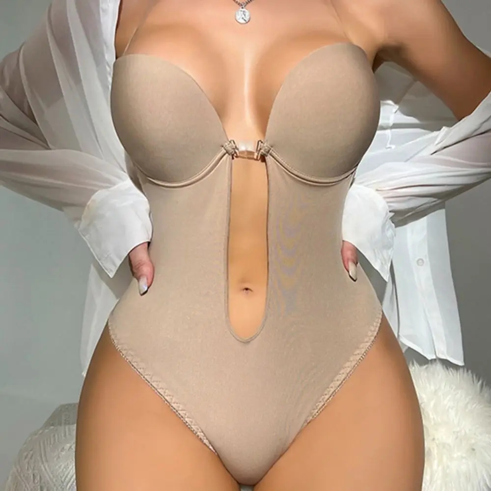 

Women Thongs Lingerie U Plunge Backless Underwear Backless Dress Full Body Shaper Invisible Push Up Bra