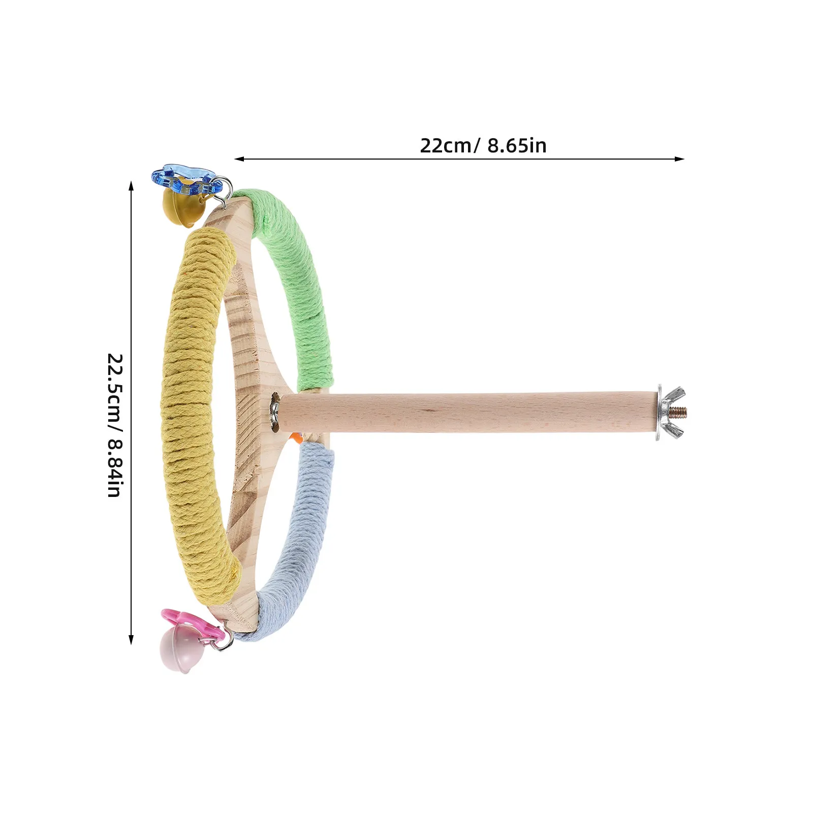 Rotating Parrot Windmill Perch Natural Wood Stand Interactive Bird Cage Accessory Grinding Perch for Parakeet Cockatiel Exercise