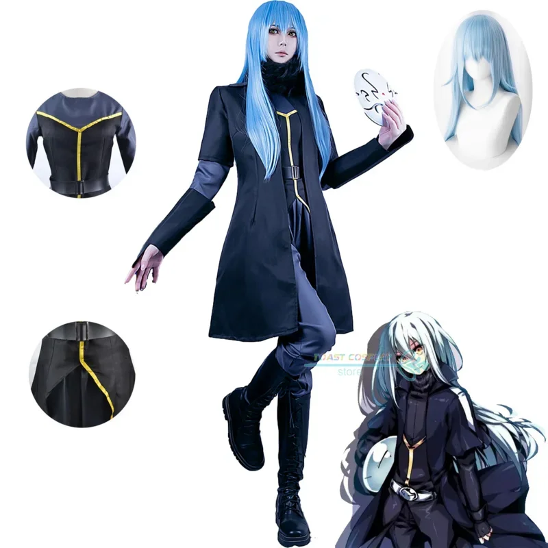 

Аниме Косплей That Time I Got Reincarnated as a Slime Cos Костюм Наряд Rimuru Tempest Одежда на Хэллоуин для мужчин и женщин /