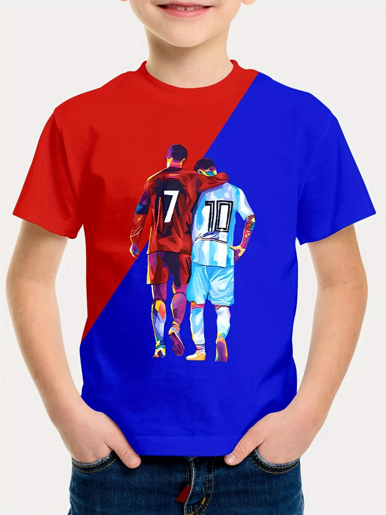 تي شيرت رجالي مطبوع ثلاثي الأبعاد من كريستيانو رونالدو لكرة القدم مجموعة المعجبين في الهواء الطلق سريع الجفاف للياقة البدنية ملابس رياضية يومية قابلة للتنفس #5