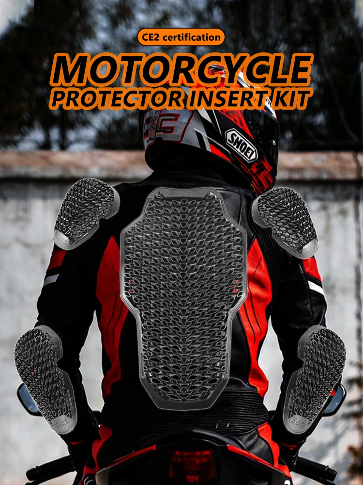 Protection corporelle pour moto homologuée CE niveau 2, insert de protection dorsale, anti-chute, protections pour épaules/coudes/aine pour motocycliste