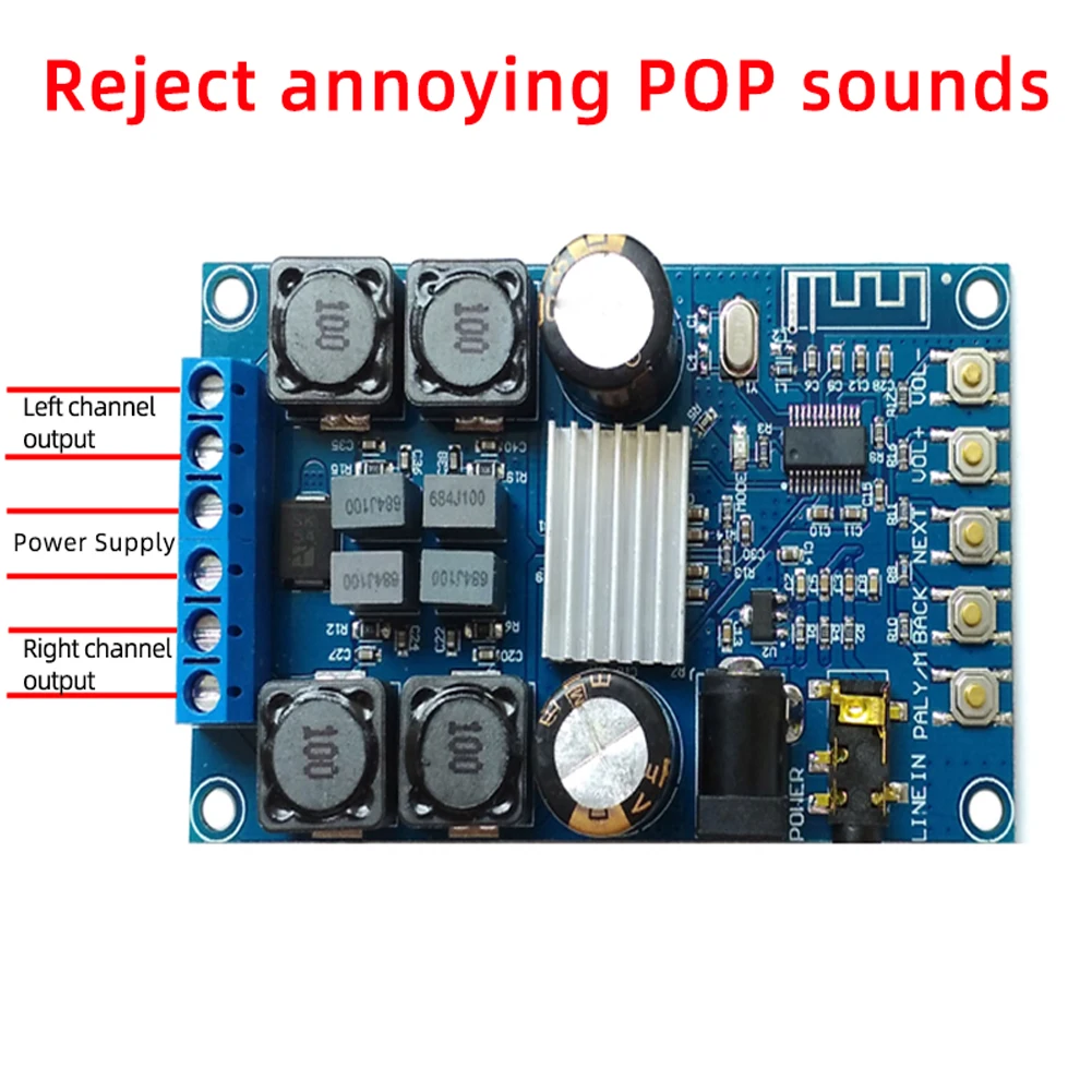 

ZK-502/ZK-502B DC 4.5~27V TPA3116D2 Dual Channel Stereo Home Music Wireless Speaker Module Audio Amplifier