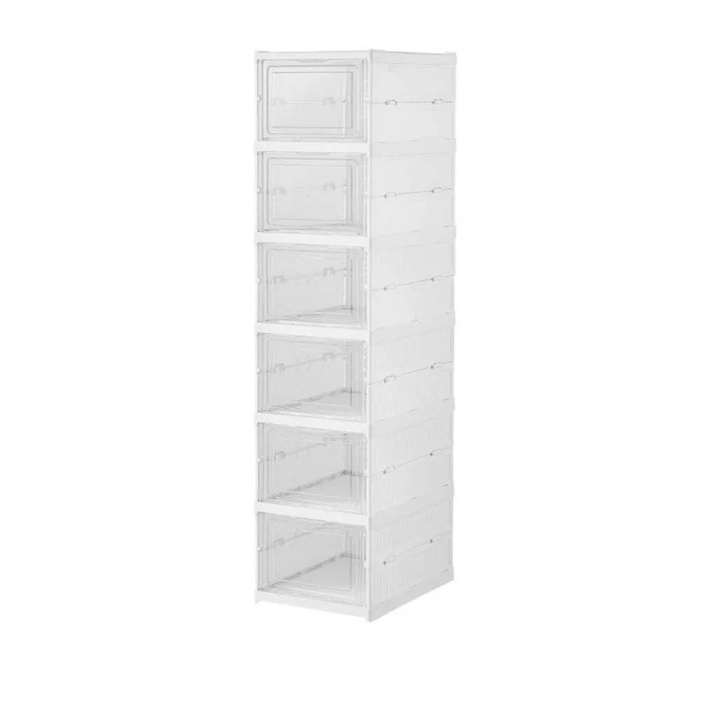 

Plastic Multi Layer Shoe Box Transparent Dustproof Collapsible Shoes Storage Box Stackable with Lid Foldable Shoe Box