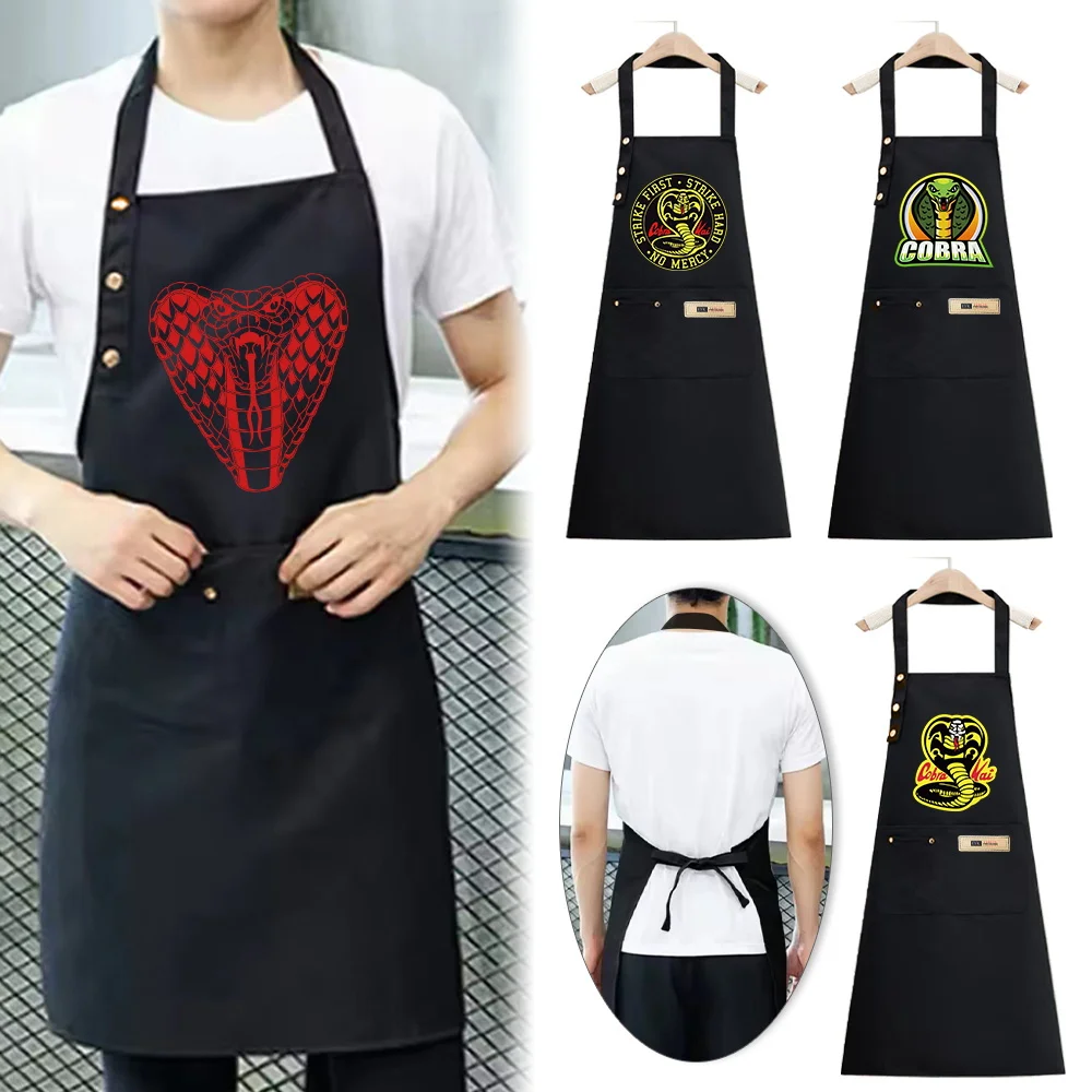 

Apron Cook Clothes Kitchen Essential Adjustable Straps Multiple Pockets Waterproof Stain-Resistant Baking Accessory Cobra series