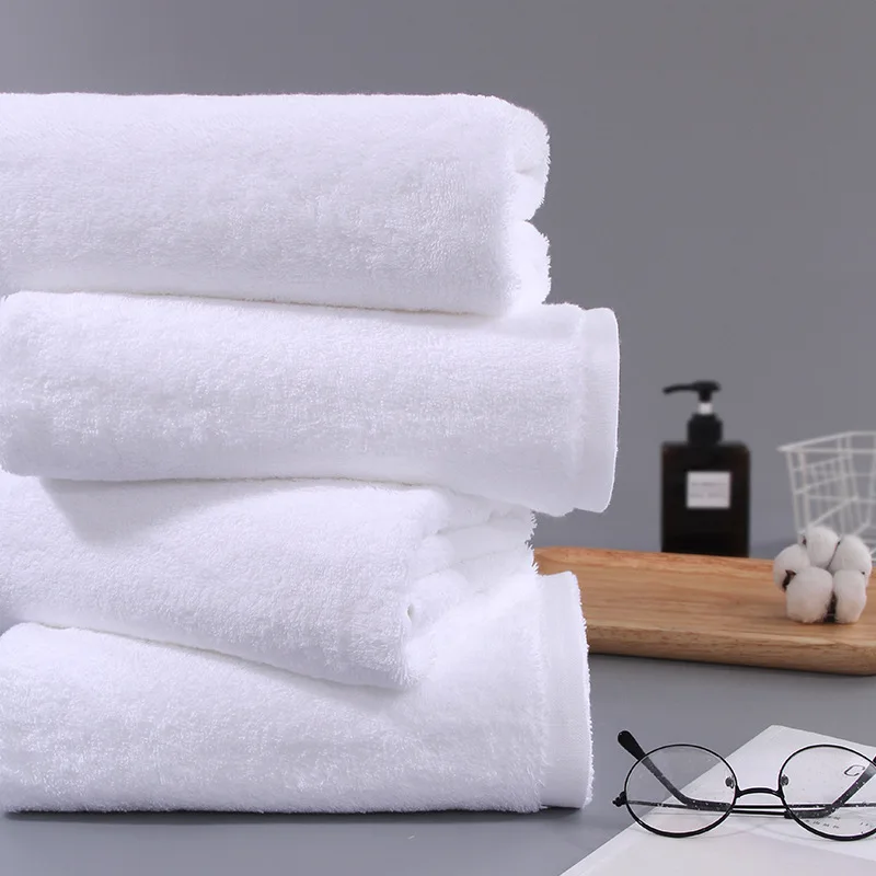 Organic Cotton Face Bath Towel Set for Children and Adults, Luxury, White, Grey, Thick, 70*140 cm, 40*70