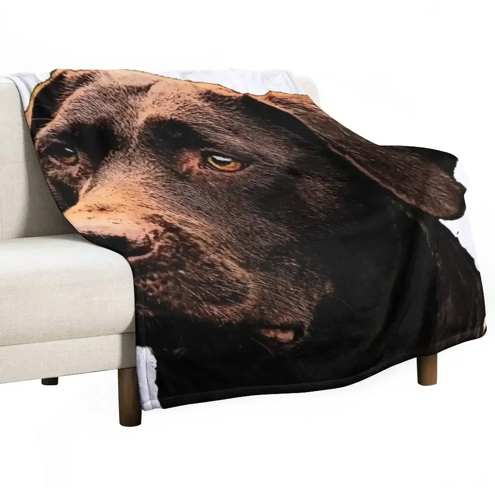 

Chocolate Lab Throw Blanket Cozy Home Blanket Gift for Christmas Holiday