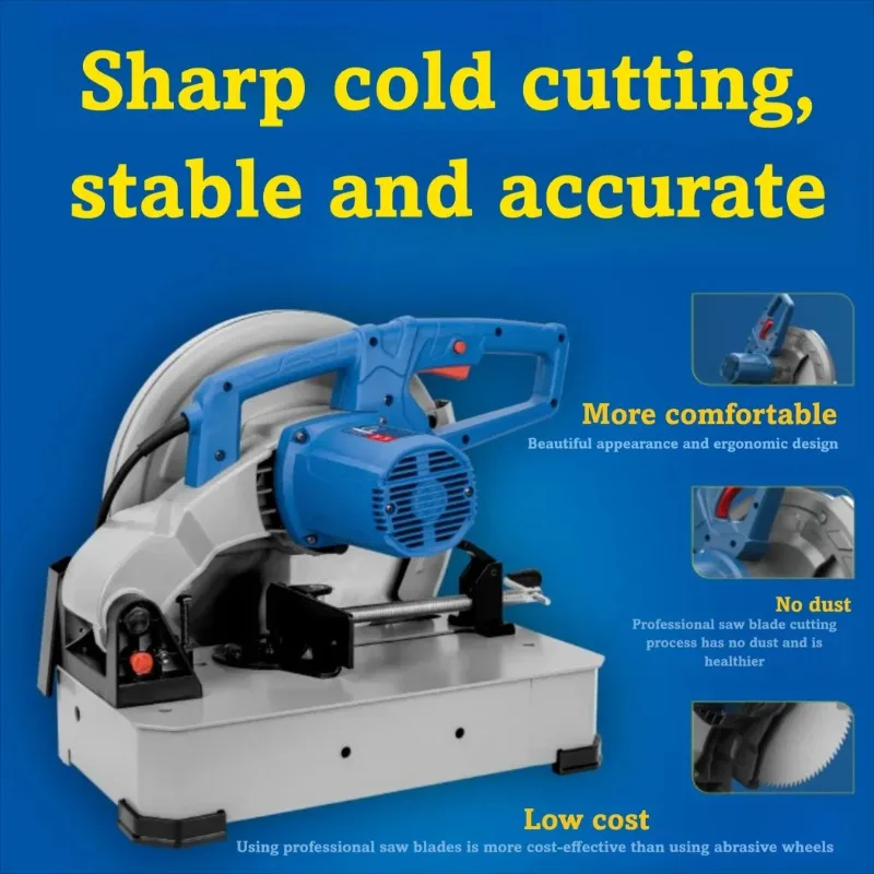 Industrial Metal Cut Off Saw 2400W Cold Cutting Machine For Steel Pipe Angle Iron Rebar Stainless Steel