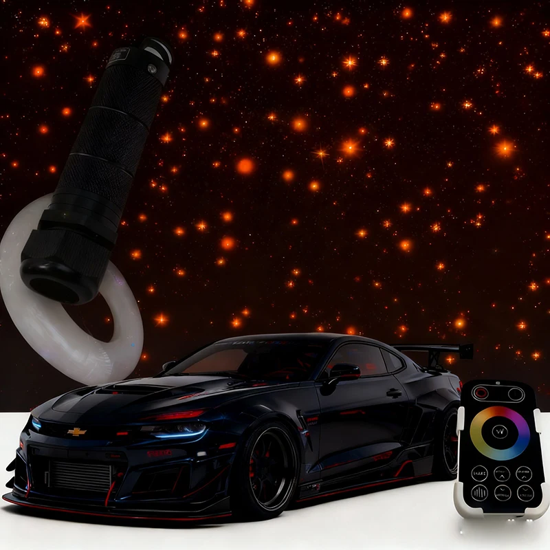 

app fiber lamp SMALL 6W RGBW Car RooM Star Lights LED Optic star ceiling kits 3M Optical fiber RF control Mobile WP Bluetooth