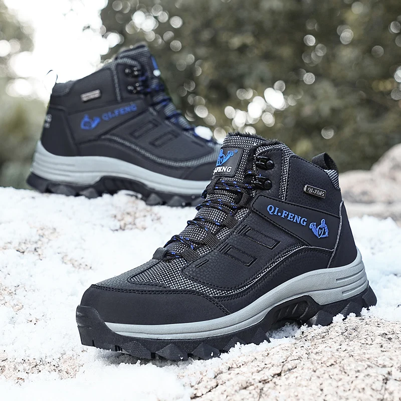 Plus Size Winter Men Boots Waterproof Men Hiking Shoes Outdoor Trekking Shoes For Men Women Ankle Snow Boots