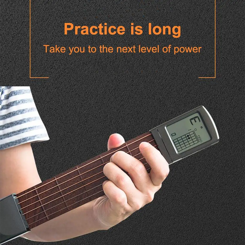

Pocket Guitar Chord Practice Tool, Portable Guitar Neck for Trainer Beginner w/