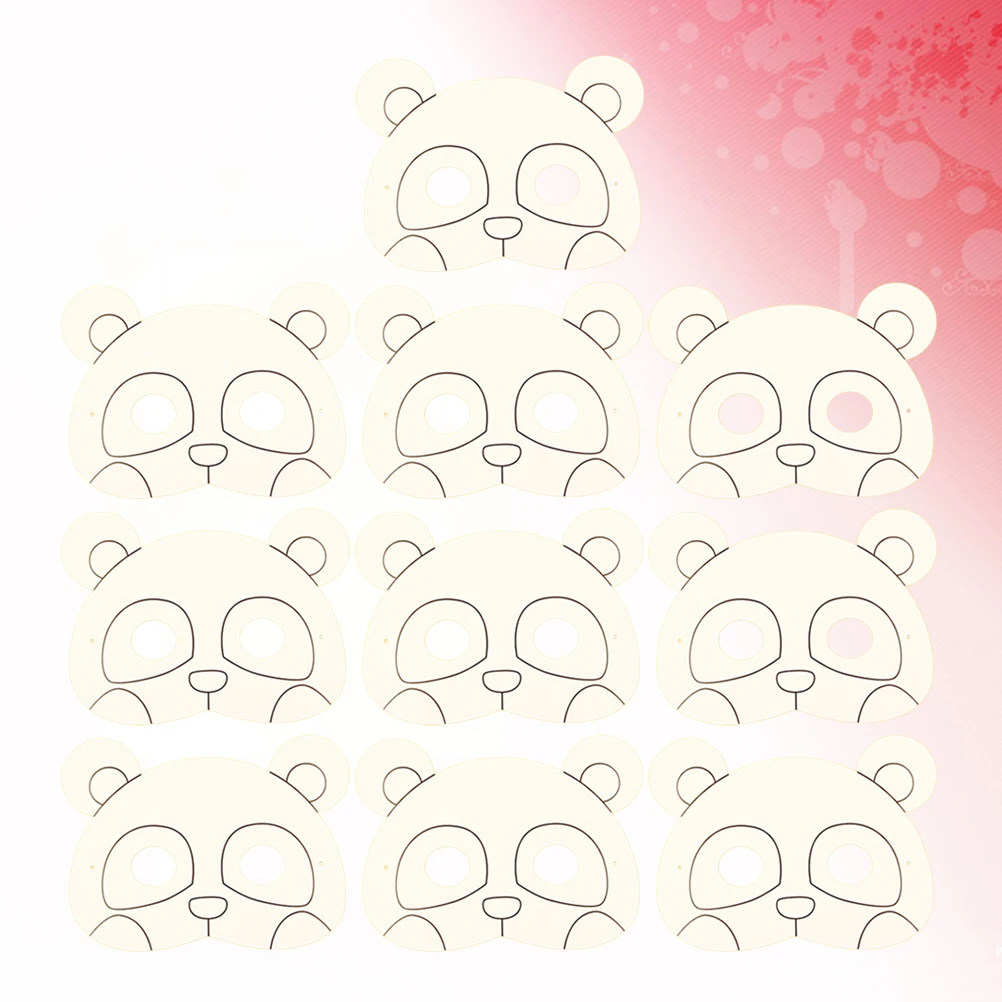 

10pcs Animal Masks Craft Blank Graffiti Diy Paper Party Handmade Cosplay Art For Kindergarten Decorate Paint
