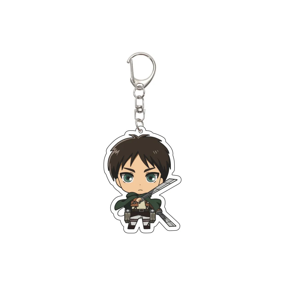 55MM Schlüsselanhänger Anime Attack on Titan Eren Jaeger Mikasa Ackerman Levi Ackerman Hanji Zoe Erwin Smith Acryl-Schlüsselanhänger Niedliche Geschenke