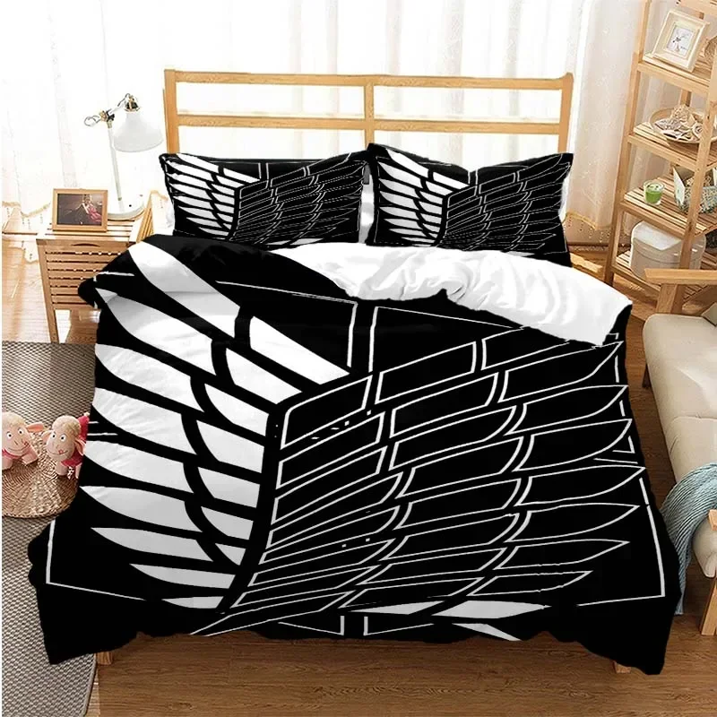 

Attack on Titan Fashion Digital Comfortable Duvet Quilt Cover Pillowcase Bedding Set Children Bedroom Decoration Home Textile