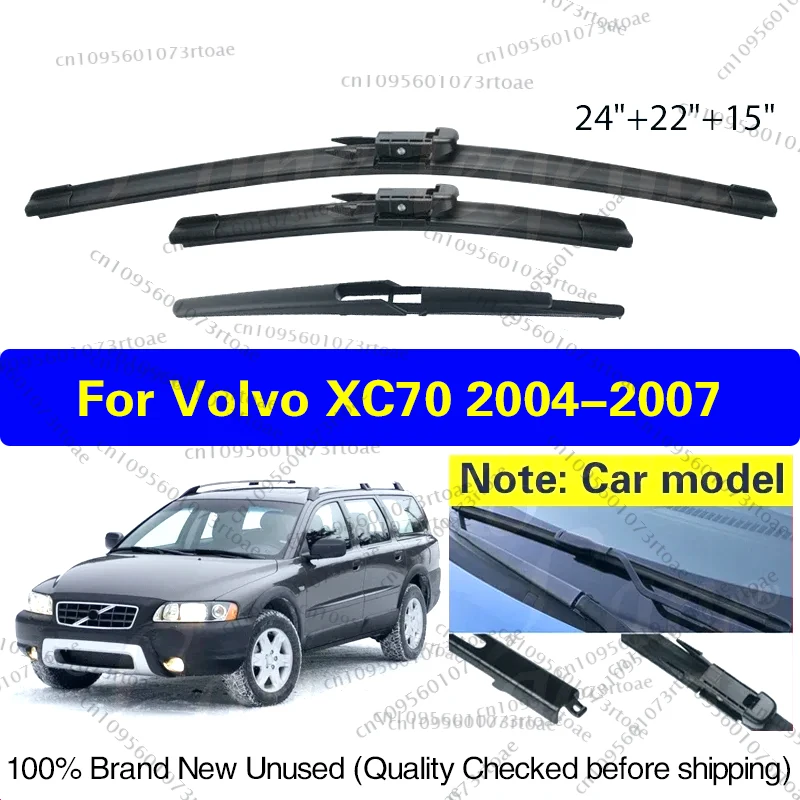 

Car Wiper Blades For Volvo XC70 2004 - 2007 24"22"15" Front Rear Windscreen Windshield Wipers Car Accessories 2005 2006 2007