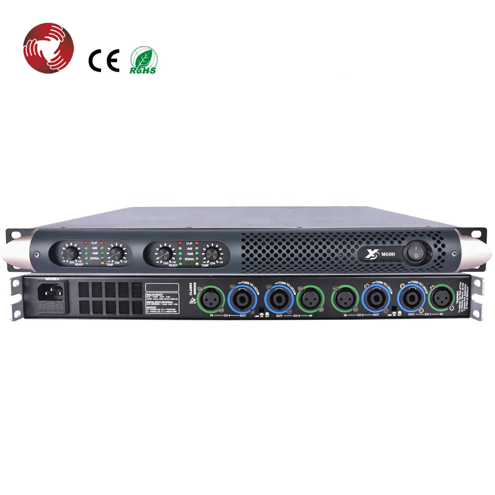 4-channel 1U Size Class d Audio Professional Power Amplifier Sound M450