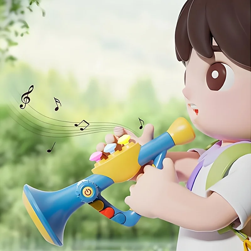 子供用トランペットおもちゃ 音楽学習楽器 対象年齢3歳以上 子供向け教育音楽ギフト、誕生日パーティーパフォーマンストランペット