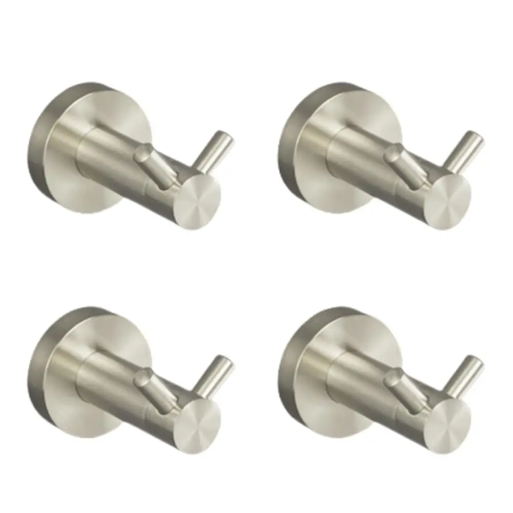 

Brushed Nickel Wall Mount Stainless Steel Bath Hardware Set Towel Bar Ring Paper Holder Robe Hook 4PCS Double Hook,Customized