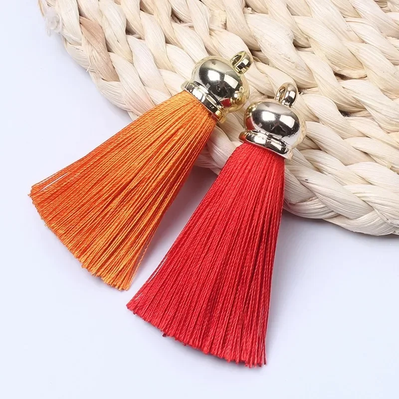 5pcs 5cm Gold Cap Tassel Jewelry Curtain Garment Decor Accessory DIY Key Chain Cellphone Bag Fringe Trim Tassels Straps Pendant