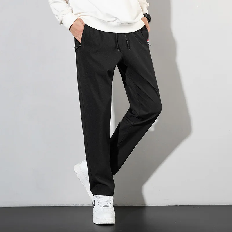 Thin Trousers Men Pants 2025 Summer New Black Navy Thin Business Casual Pants Outdoor Elastic Breathable Straight Leg Sweatpants