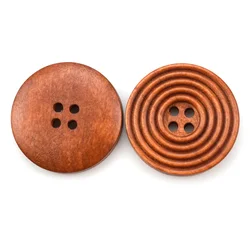 50PCS Brown Wooden Buttons 4-holes Wood Button 15MM 25MM Sewing Scrapbooking DIY Clothing Scrapbooking Accessories