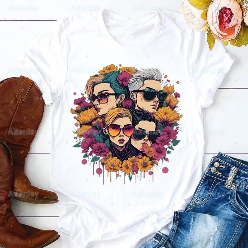 Tokio Hotel Group Rock Music Y2K Aesthetic Women T Shirt Girl Harajuku Graphic Tops Kawaii Female T-shirt,Drop Ship