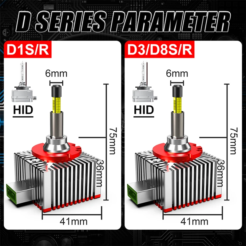 2pc 360 Led D1S D3S D8S Car Headlights Canbus 32pcs CSP Core Super Bright D1R D3R 1:1 Car Bulbs 24V 12V For Projector Lens Lamp view 6