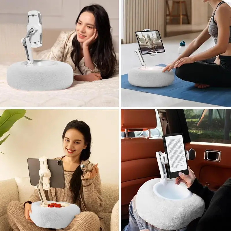 

Tablet Stand Pillow Soft Phone Holder Adjustable Pillow Stand Reading Lap Holder Cozy Laying Tablet Accessories For Desk & Bed