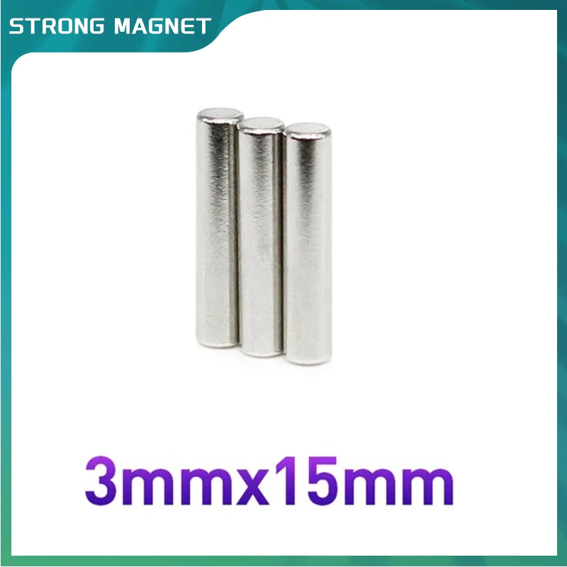 

20/50/100/200/500PCS 3x15 Powerful Strong Magnetic Magnets Disc 3mmx15mm Small Round Permanent Neodymium Magnets 3x15mm 3*15 mm