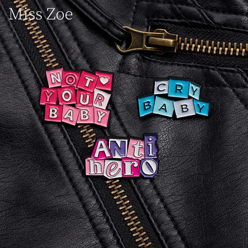 Digital Games Blocks Enamel Pins Creative Custom Not Your Baby Cry Baby Anti Her Brooch Lapel Clothes Badges Jewelry Accessories