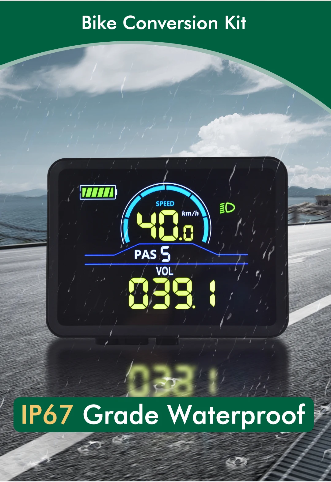 UART2 P5C Electric Bike Colorful LCD Display Meter 24V-60V SM/Waterproof Connection Plug Ebike intelligent Display With USB