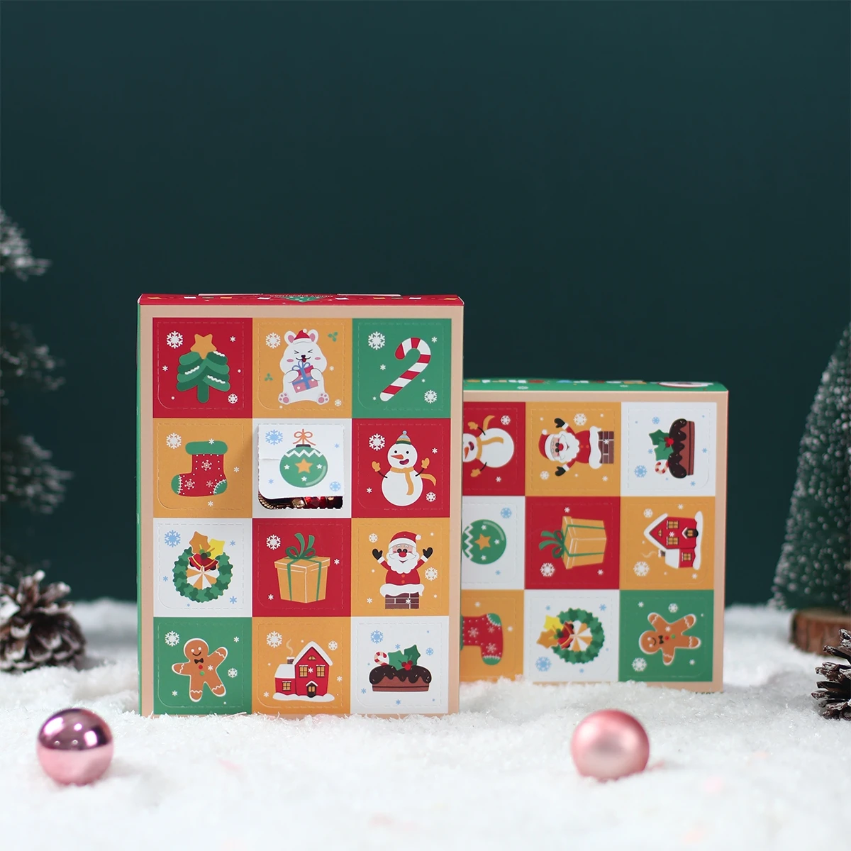 Christmas 12 Grid Gift Blind Box Merry Christmas Party Decoration For Home 2024 Navidad Natal Noel Xmas Gift Happy New Year 2025