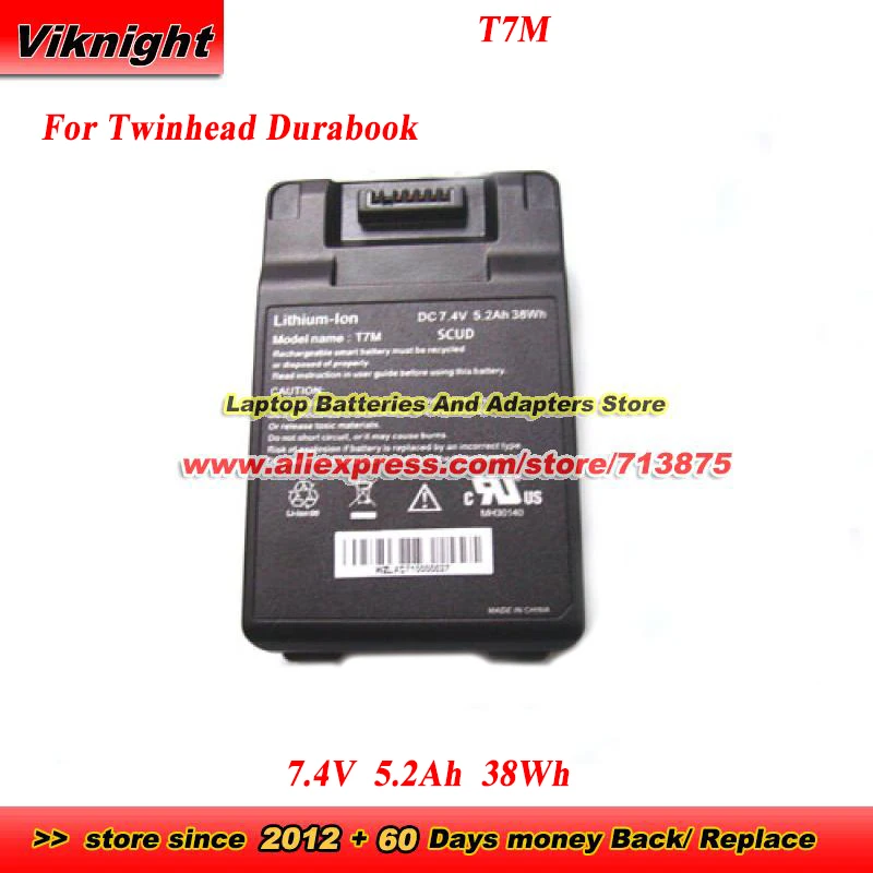 New T7M Battery 7.4V 5.2Ah 38Wh for Twinhead Durabook T7M for Xtablet T7000 for Tabletkiosk EO TufTab a7230X a7230XC a7230XD