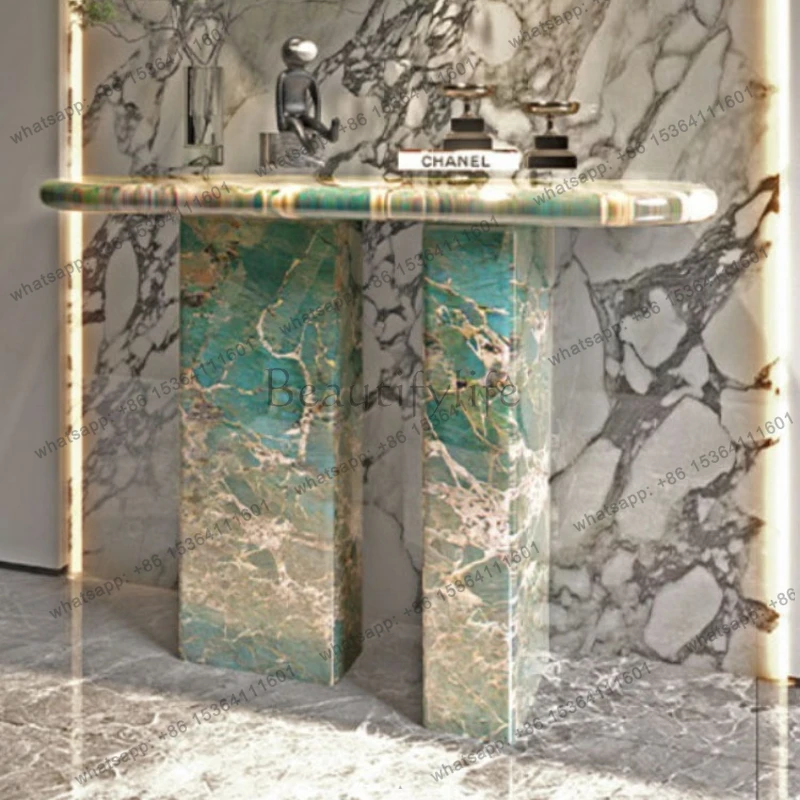 Space Saving Vintage Console Table Glamour Unique Design Simple Entryway Table Round Quality Table Living Room Furniture