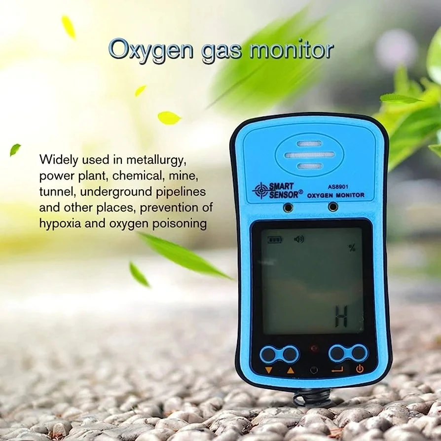 Mini Smart Sensor backlight Oxygen Gas Monitor Detector Oxygen Monitor Gas Analyzer AS8901