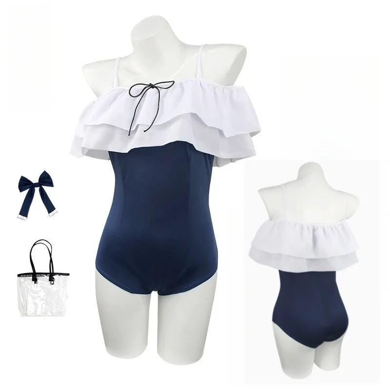 Tsukiyuki Miyako Swimsuit Women Anime Game Moon Snow  Cosplay Costume Summer Beach Bag Swimsuit Halloween Party Carnival