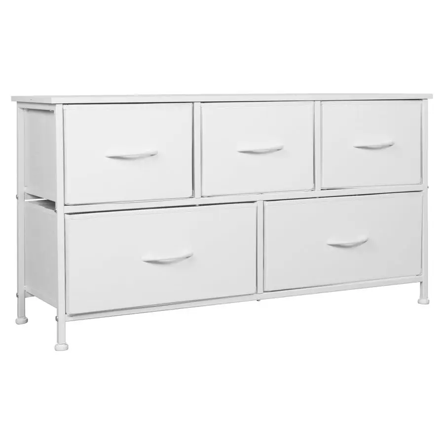 

Комод для спальни с 5 ящиками, тканевый комод с цельным стальным каркасом, бюджетный органайзер для гардероба, прихожей, студии