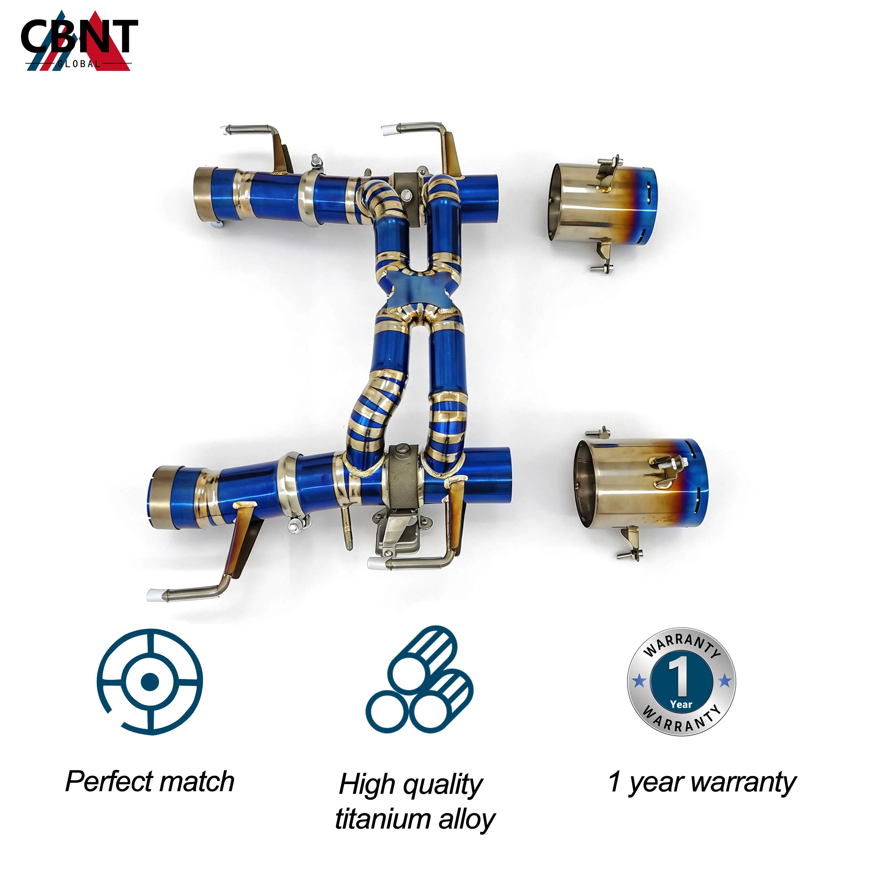 CBNT Titanium Exhaust System for Ferrari SF90 4.0L V8 Match OEM Valve Design Axleback Catback Muffler Exhaust Tips