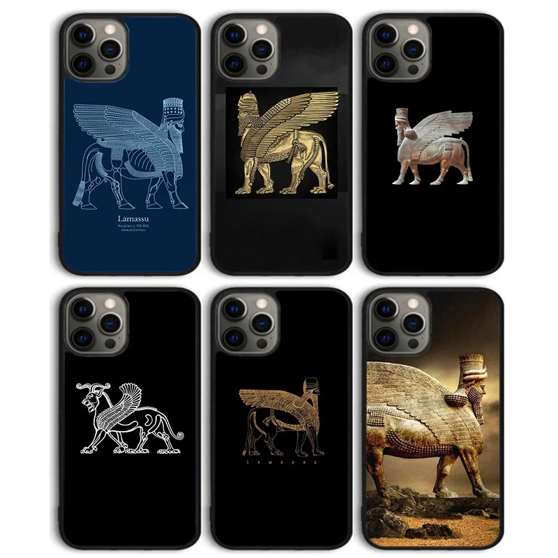 Lamassu Assyrian Winged Lion Phone Case Back Cover for iPhone 16 15 SE2020 14 13 11 12 Pro Max mini XS XR PlusS Shell Coque