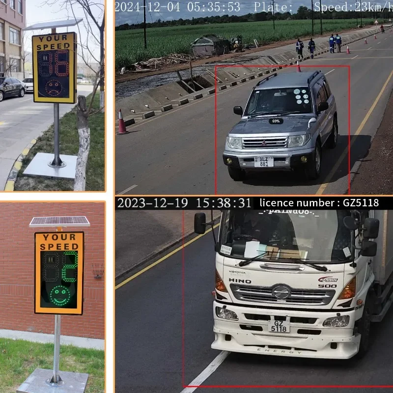 Solar speed sign capture speed screen High-speed radar speed meter High precision