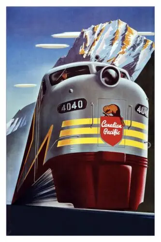 Canadian Pacific Train Travel Poster Vintage Style Retro 20 x 30 1930s  Wall Art