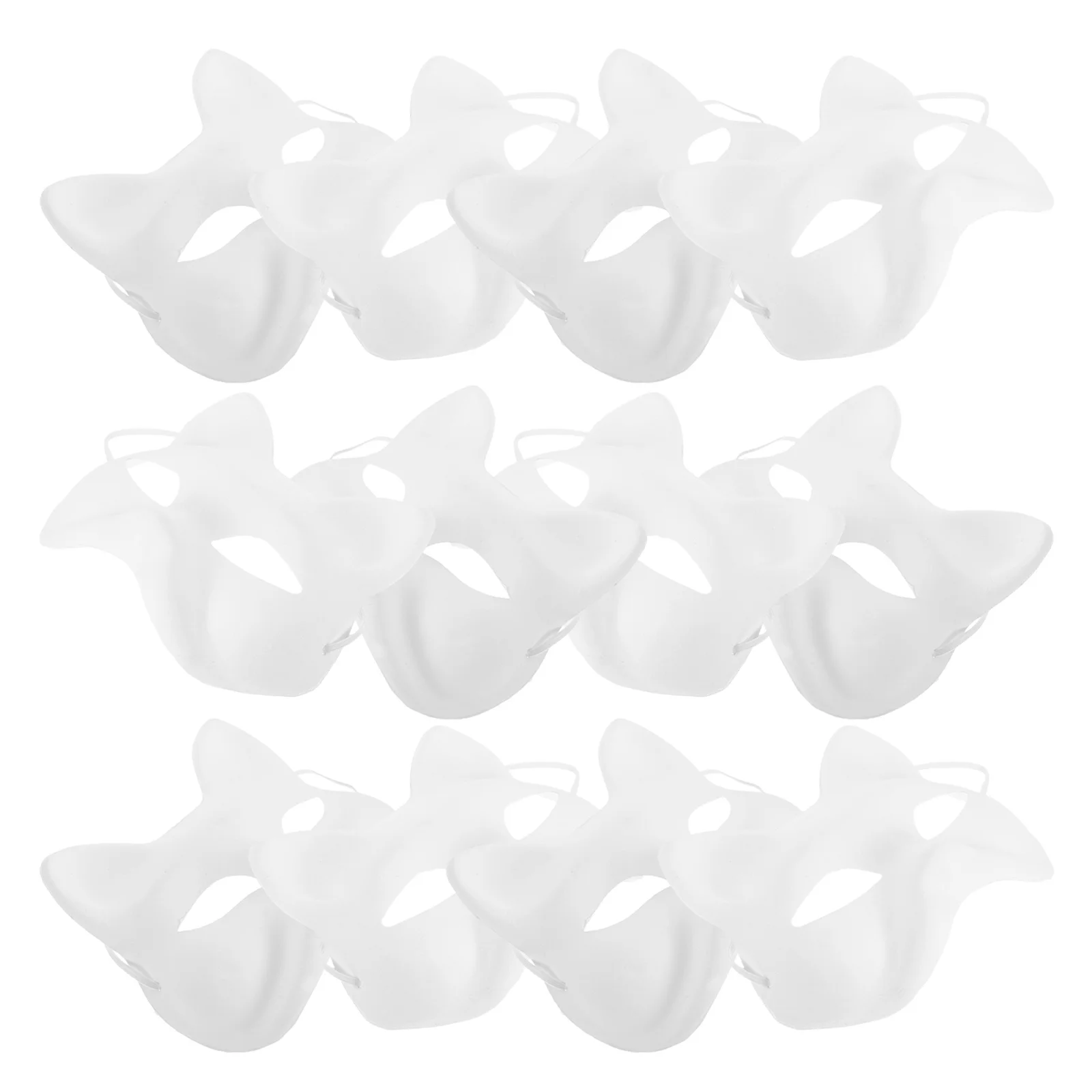 

20pcs White Paper Fox Mask Blank Animal Half Face Diy Paintable Craft For Carnival Masquerade Party Costume Unpainted Wolf