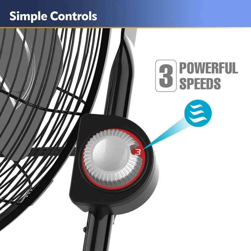 QuickMount de grado comercial de alta velocidad, ventilador de montaje en pared de piso, Ideal para garajes, sótanos, gimnasios, 20"