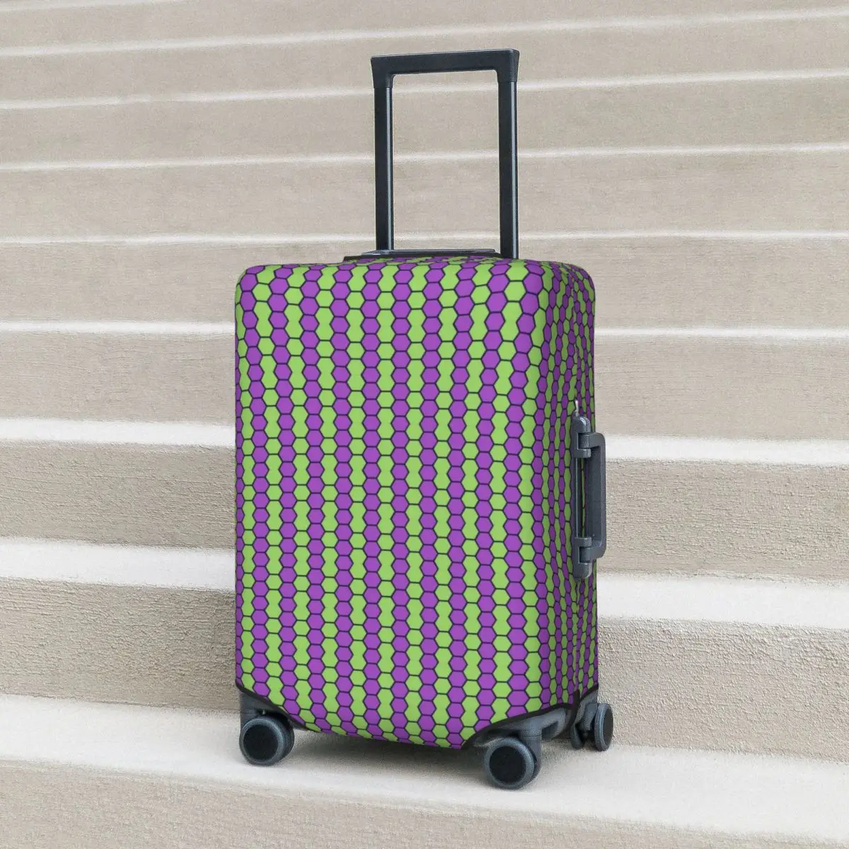 

Abstract Geometric Suitcase Cover Flight Movies Penelope Strectch Luggage Accesories Cruise Trip Protector