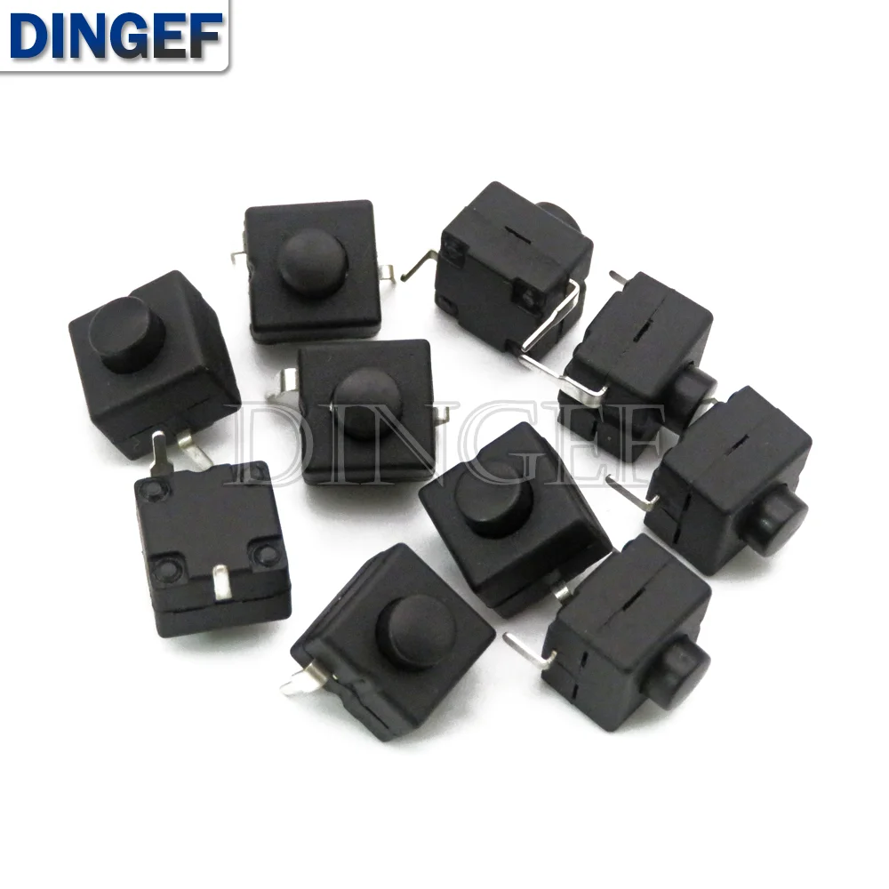 10PCS/lot Flashlight Push Button Switch 1A 30V 2Pin ON-OFF Self-locking Switch Strong Light Flashlight 8.3*8.3*8.4 8.3x8.3x8.4