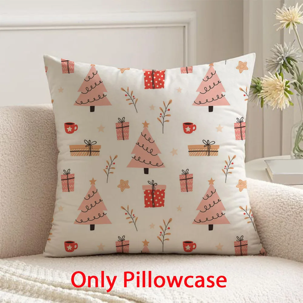 

Merry Christmas Pillow cover pink winter decorative 45x45 cushions cover for New Year home decor pillow case
