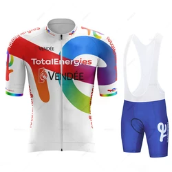 Total Energies Summer Cycling Sports Shirt Set Short Sleeve Shirt MTB Jersey Team Bicycle Clothing Top Quality Maillot Ciclismo
