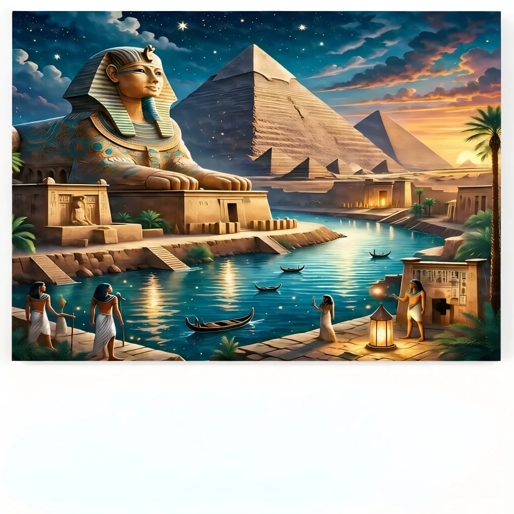 500-2000pcs Scenic & Ancient Jigsaw Puzzle - Snowy Cabin, Egypt Sphinx Pyramid, Venice Canal - Adult Relaxation Home Decor Gift