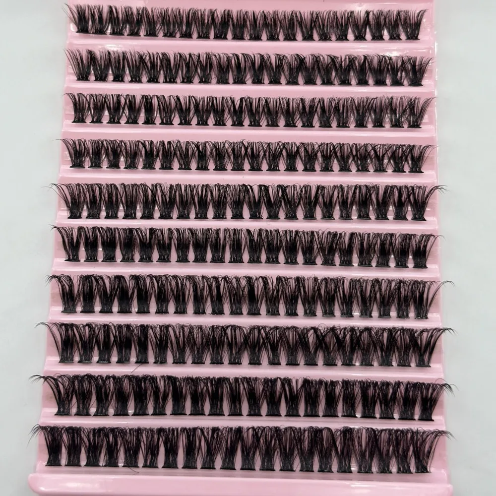 3D Mink Effect Segmented False Eyelashes Mixed Length 8-16mm Fake Eyelash Set Reusable Soft Fluffy Invisible Eyelashes Women